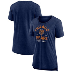 Chicago Bears Women's Vintage Arch Tri-Blend T-Shirt Navy - NFL