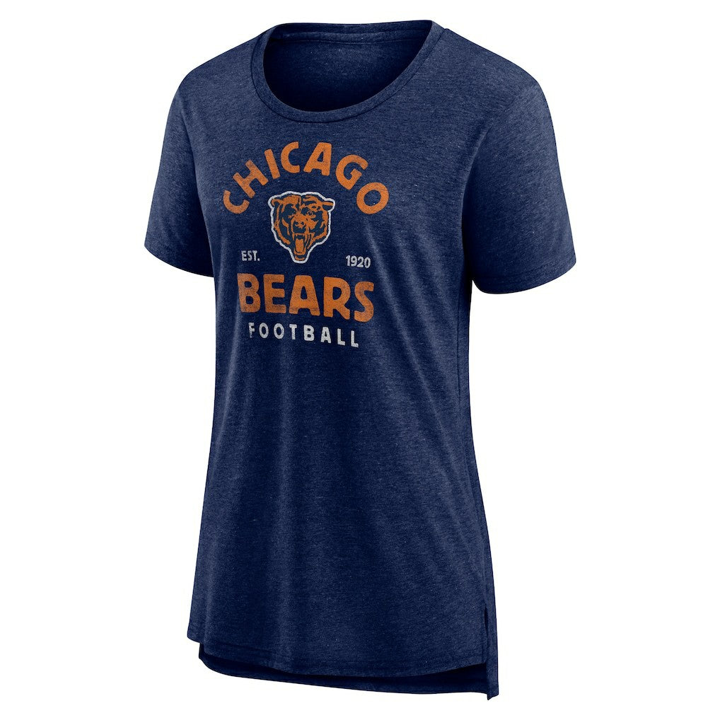 Chicago Bears Women's Vintage Arch Tri-Blend T-Shirt Navy - NFL