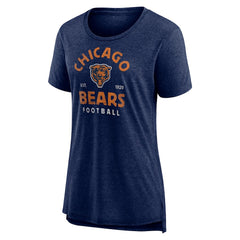 Chicago Bears Women's Vintage Arch Tri-Blend T-Shirt Navy - NFL