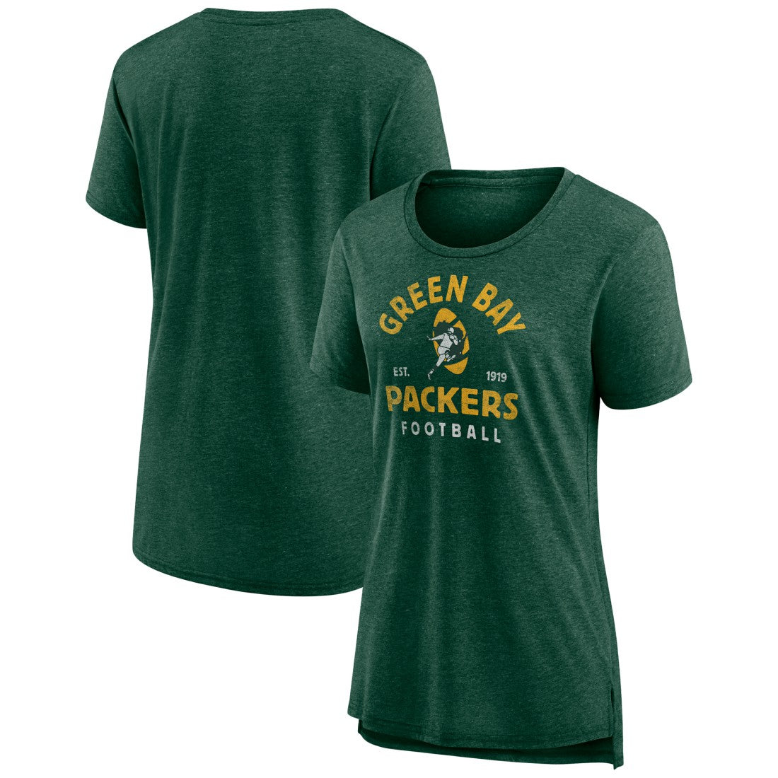 Green Bay Packers Women's Vintage Arch Tri-Blend T-Shirt Green - NFL