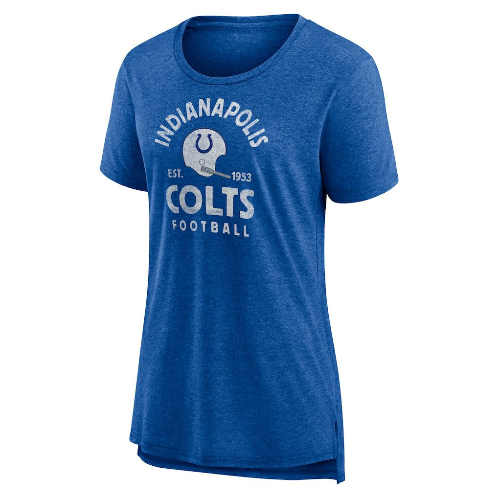 Indianapolis Colts Women's Vintage Arch Tri-Blend T-Shirt Royal - NFL
