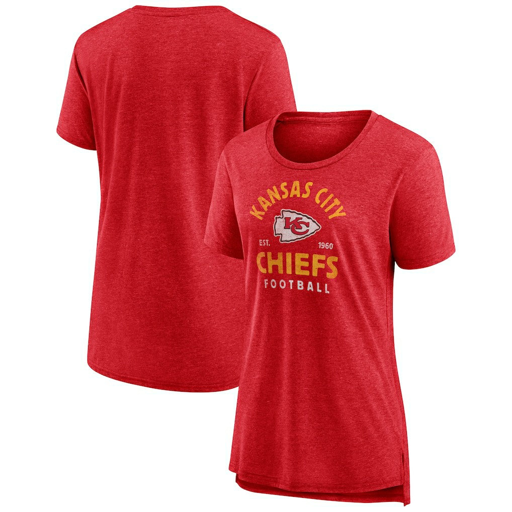 Kansas City Chiefs Women's Vintage Arch Tri-Blend T-Shirt Red - NFL