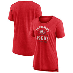 San Francisco 49ers Women's Vintage Arch Tri-Blend T-Shirt Scarlet - NFL