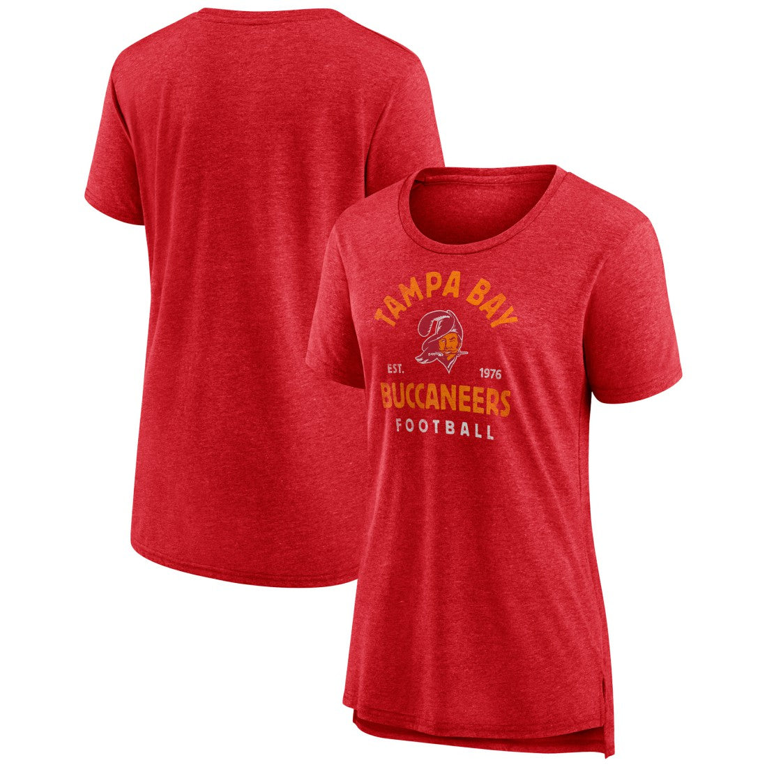 Tampa Bay Buccaneers Women's Vintage Arch Tri-Blend T-Shirt Red - NFL