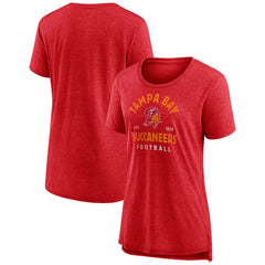 Tampa Bay Buccaneers Women's Vintage Arch Tri-Blend T-Shirt Red - NFL