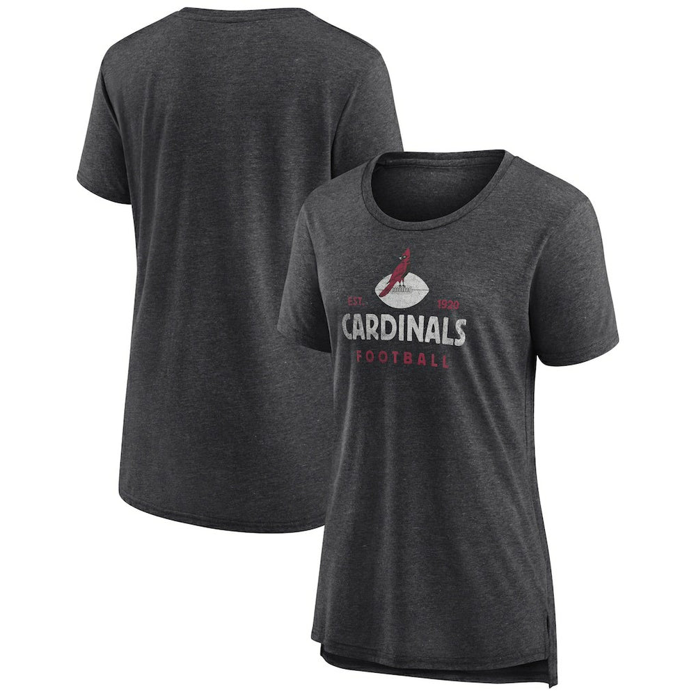 Arizona Cardinals Women's Vintage Arch Tri-Blend T-Shirt Charcoal - NFL