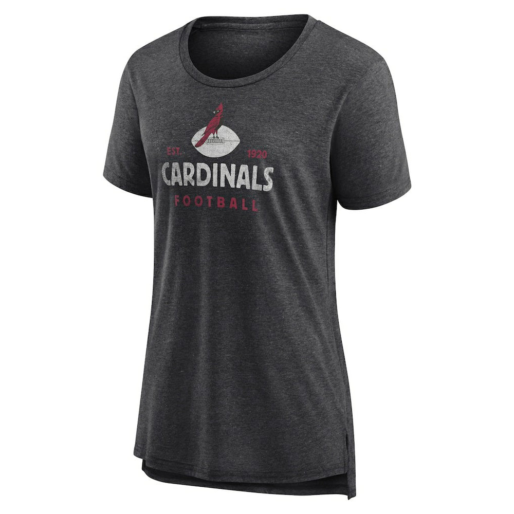 Arizona Cardinals Women's Vintage Arch Tri-Blend T-Shirt Charcoal - NFL