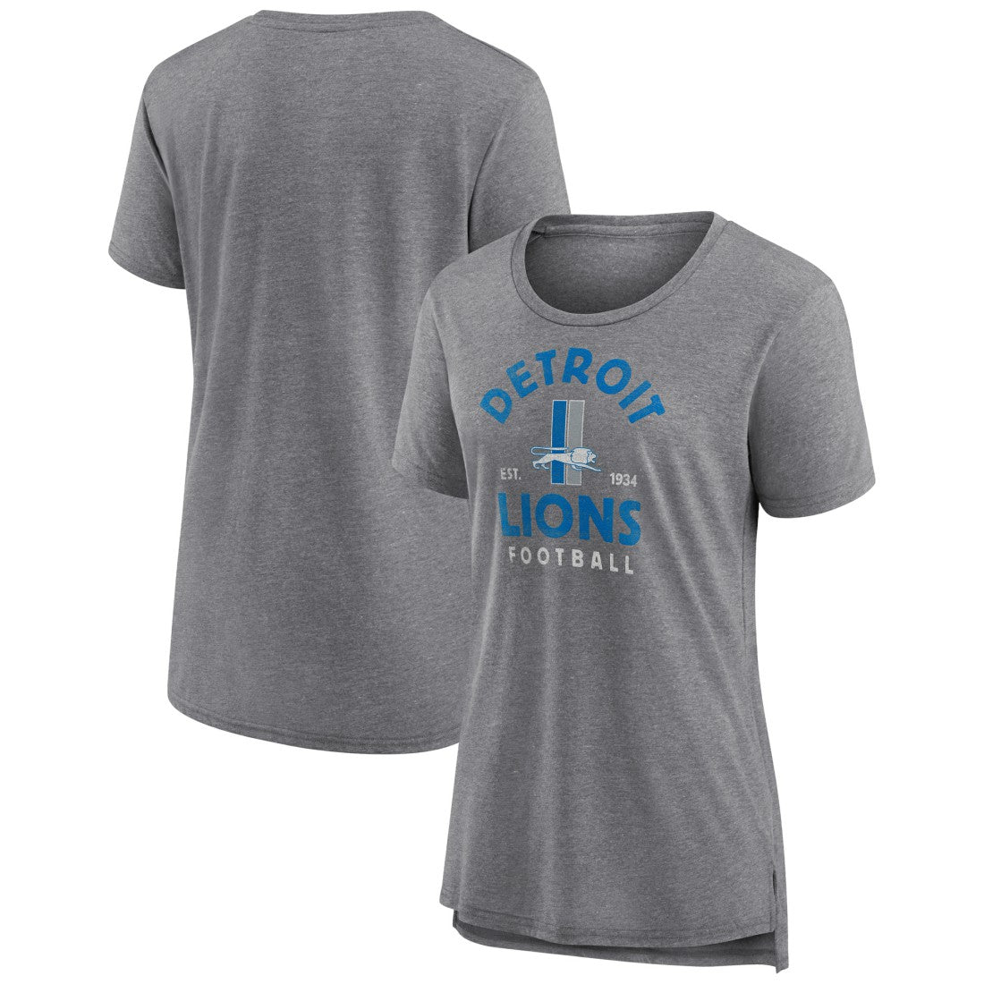 Detroit Lions Women's Vintage Arch Tri-Blend T-Shirt Gray - NFL