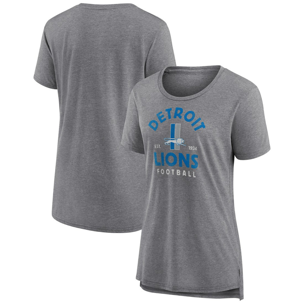 Detroit Lions Women's Vintage Arch Tri-Blend T-Shirt Gray - NFL