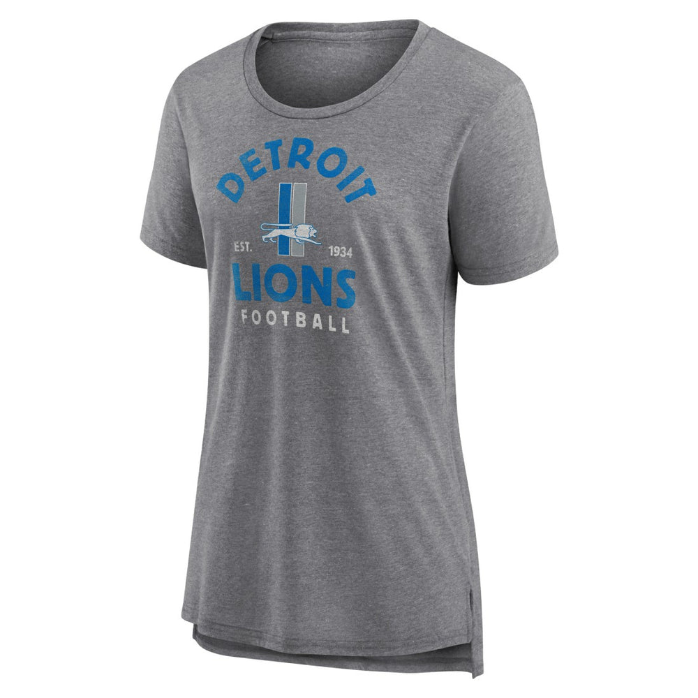 Detroit Lions Women's Vintage Arch Tri-Blend T-Shirt Gray - NFL
