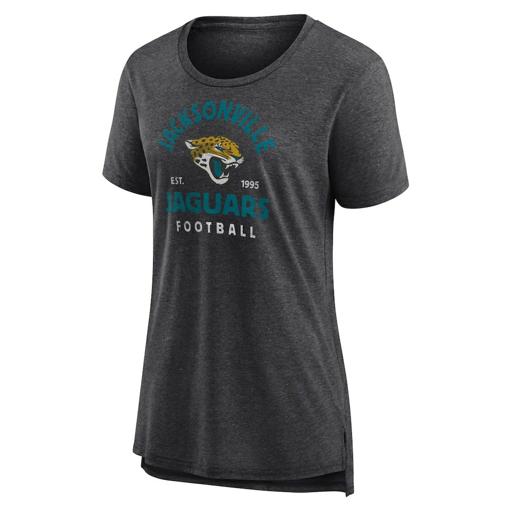 Jacksonville Jaguars Women's Vintage Arch Tri-Blend T-Shirt Charcoal - NFL