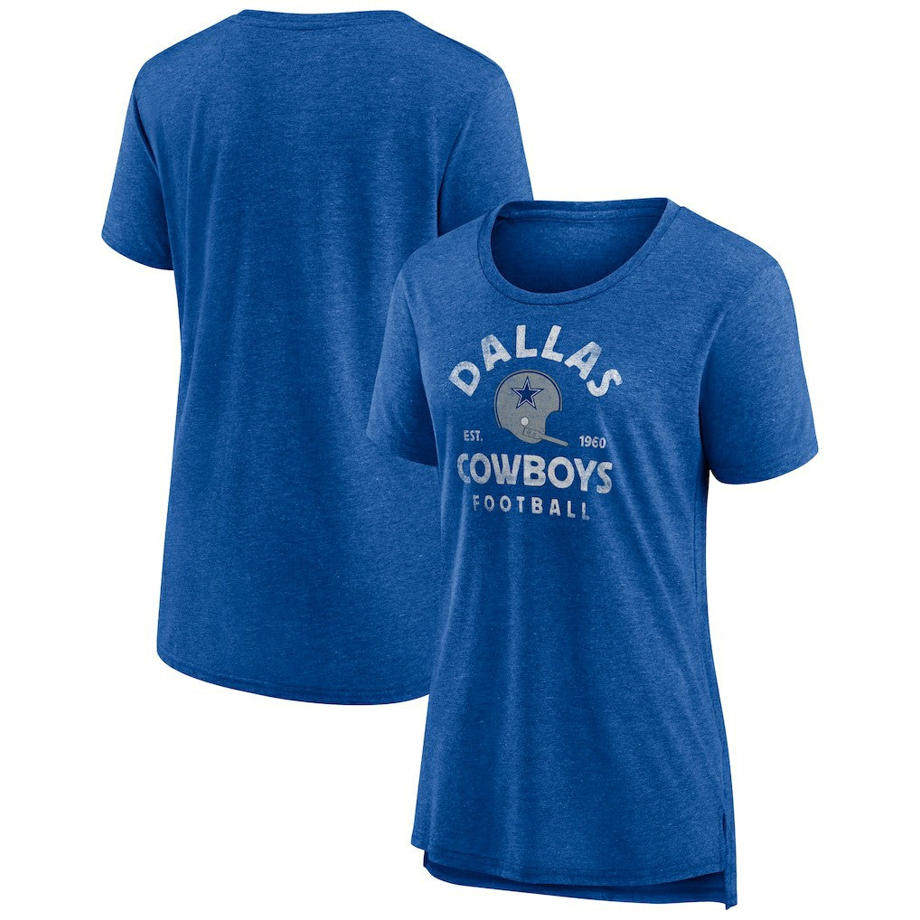 Dallas Cowboys Women's Vintage Arch Tri-Blend T-Shirt Royal - NFL