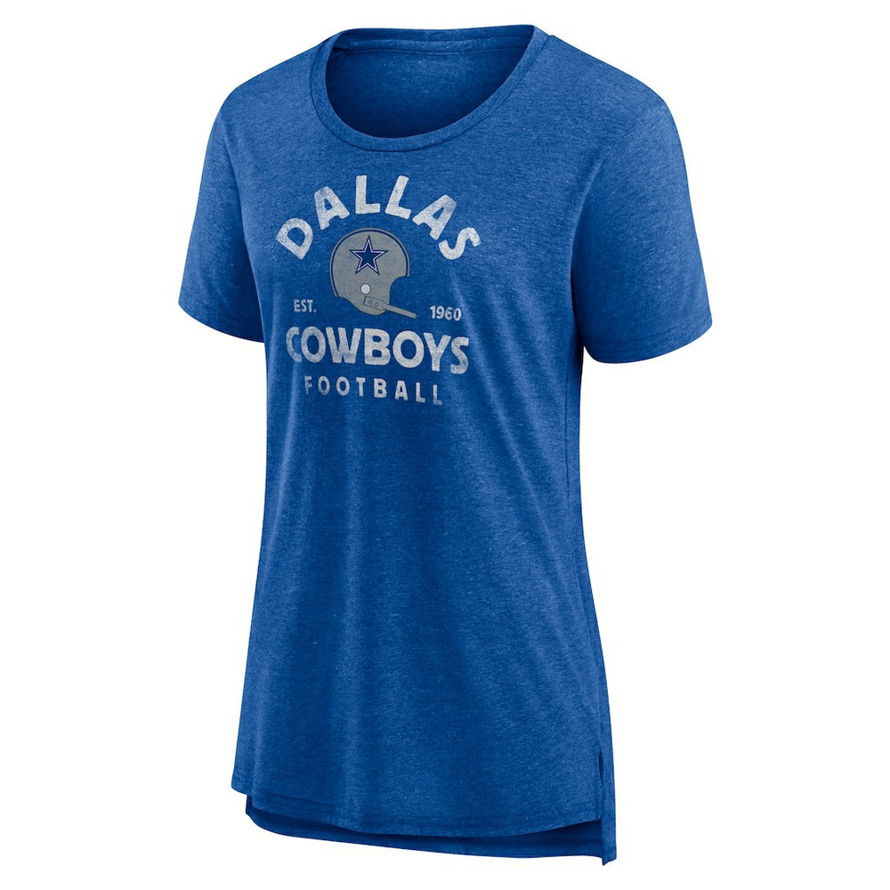 Dallas Cowboys Women's Vintage Arch Tri-Blend T-Shirt Royal - NFL