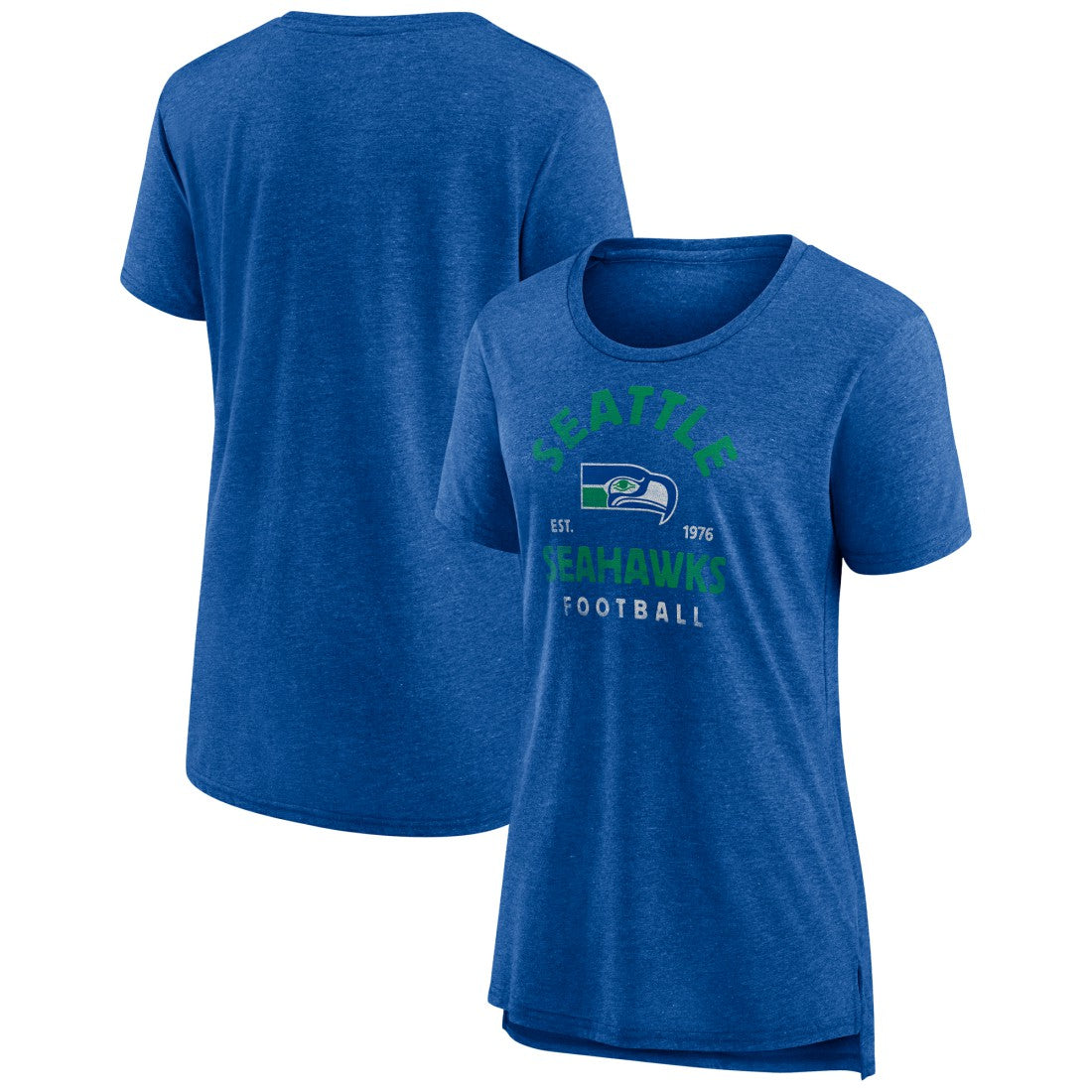 Seattle Seahawks Women's Vintage Arch Tri-Blend T-Shirt Royal - NFL