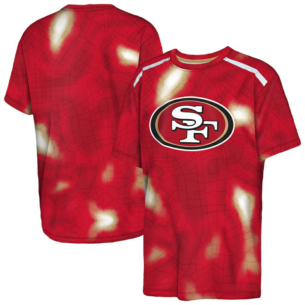 San Francisco 49ers Outerstuff Youth End Zone Dri-Tek T-Shirt Scarlet - NFL