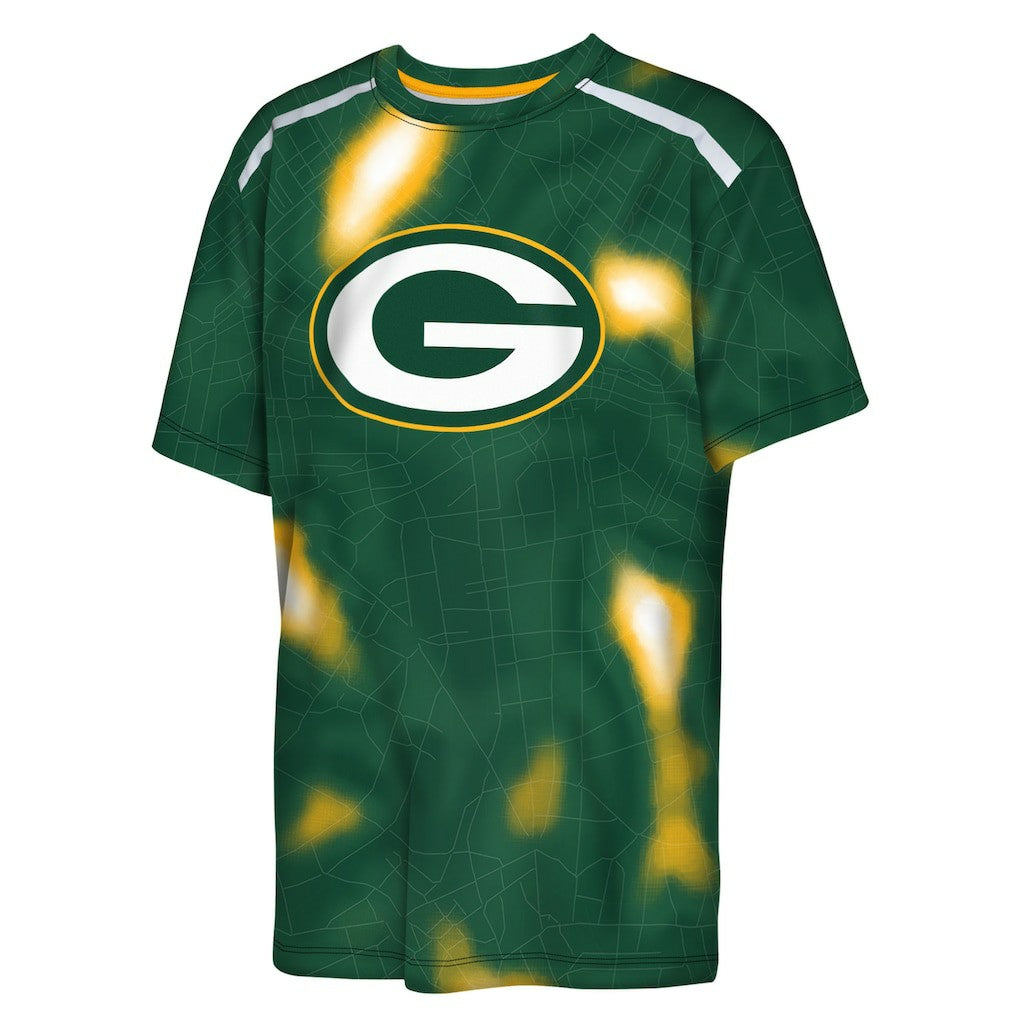 Green Bay Packers Outerstuff Youth End Zone Dri-Tek T-Shirt Green - NFL
