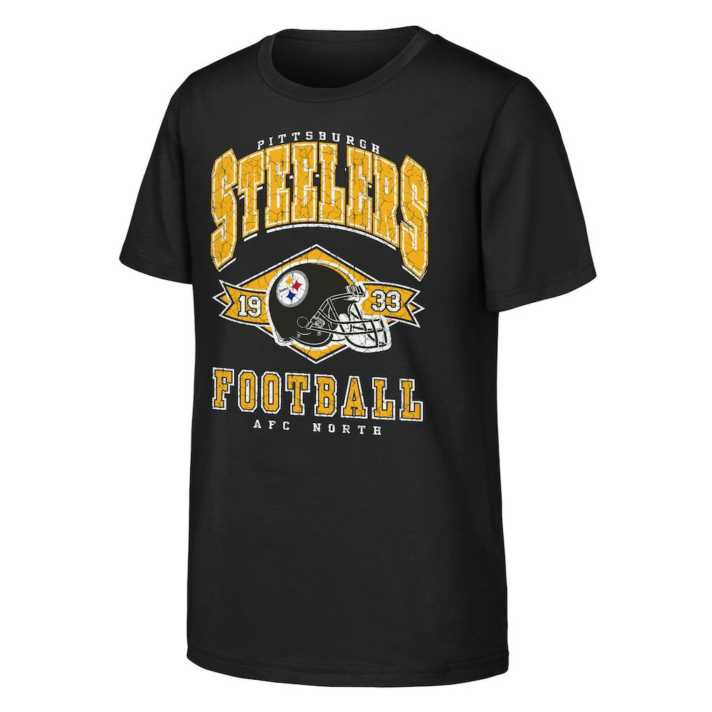 Pittsburgh Steelers Outerstuff Youth Kick Off T-Shirt Black - NFL