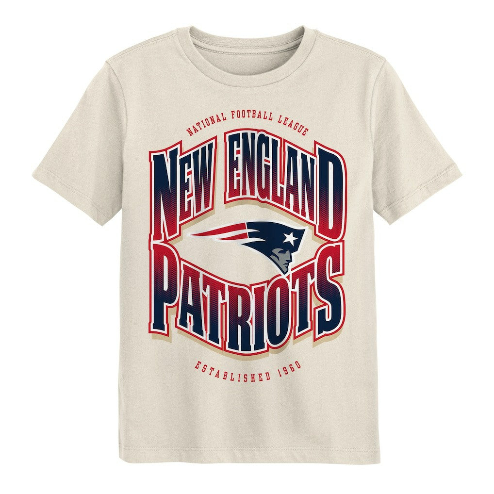 New England Patriots Outerstuff Youth Huddle T-Shirt Cream - NFL