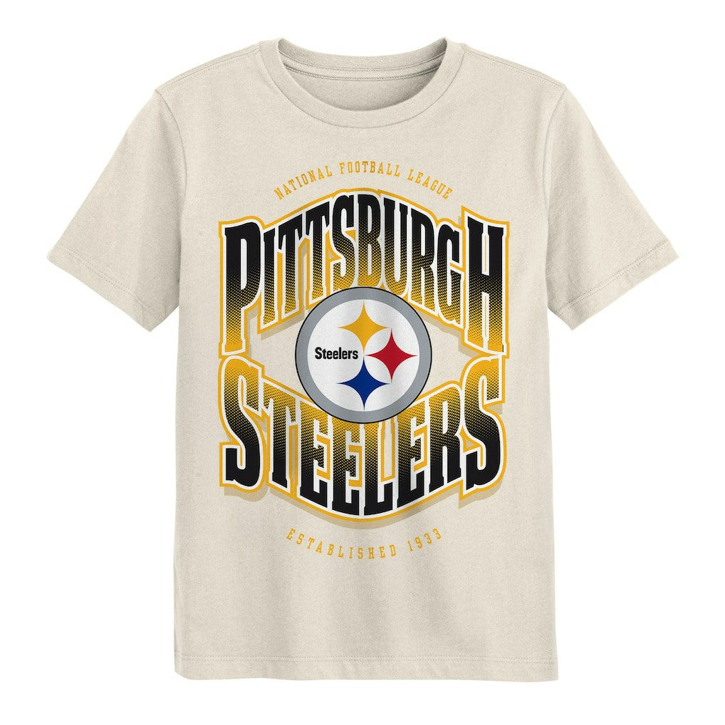 Pittsburgh Steelers Outerstuff Youth Huddle T-Shirt Cream - NFL