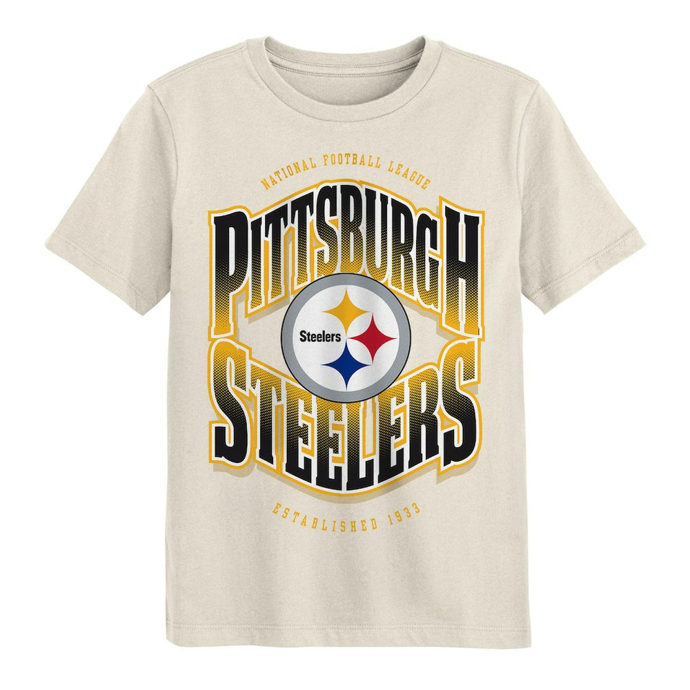 Pittsburgh Steelers Outerstuff Youth Huddle T-Shirt Cream - NFL