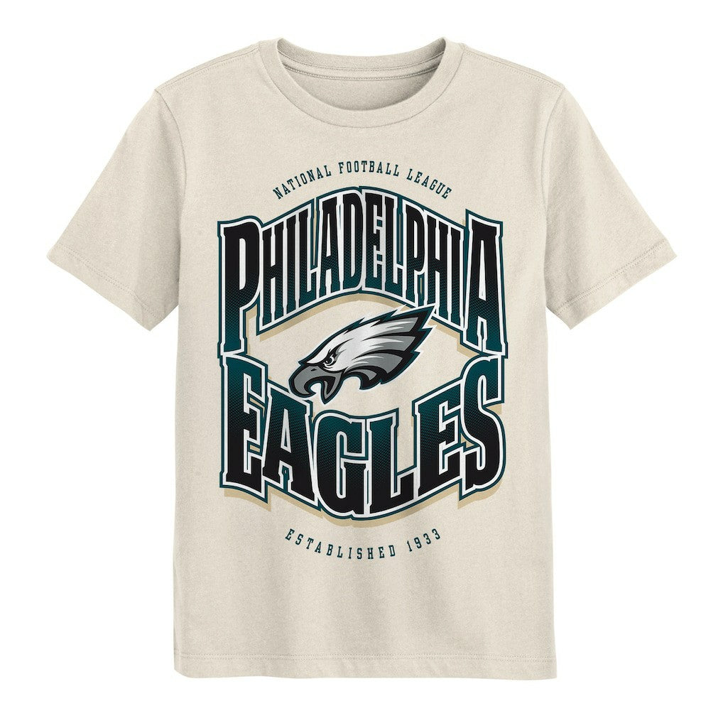 Philadelphia Eagles Outerstuff Youth Huddle T-Shirt Cream - NFL