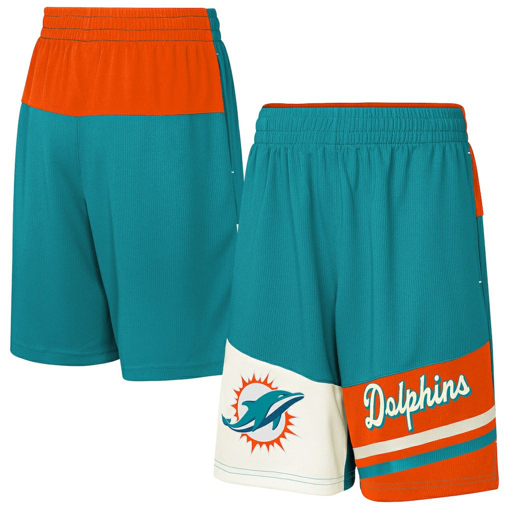 Miami Dolphins Youth Fandemonium Mesh Shorts Aqua - NFL