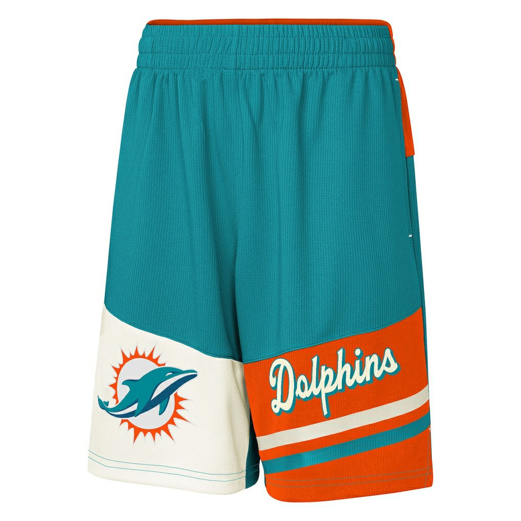 Miami Dolphins Youth Fandemonium Mesh Shorts Aqua - NFL