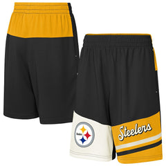 Pittsburgh Steelers Youth Fandemonium Mesh Shorts Black - NFL