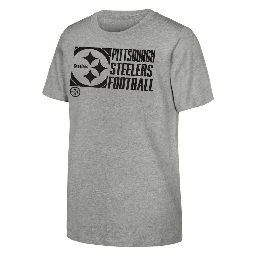 Pittsburgh Steelers Outerstuff Youth Post Game T-Shirt Heather Gray - NFL