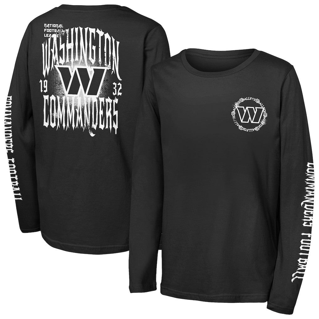 Washington Commanders Outerstuff Youth Rumble Long Sleeve T-Shirt Black - NFL