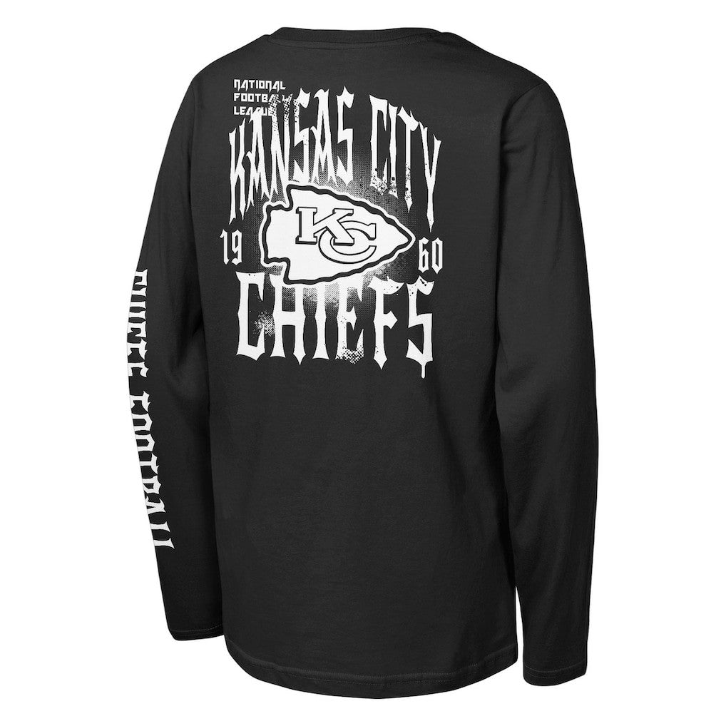 Kansas City Chiefs Outerstuff Youth Rumble Long Sleeve T-Shirt Black - NFL