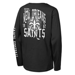 New Orleans Saints Outerstuff Youth Rumble Long Sleeve T-Shirt Black - NFL