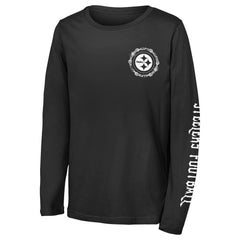 Pittsburgh Steelers Outerstuff Youth Rumble Long Sleeve T-Shirt Black - NFL