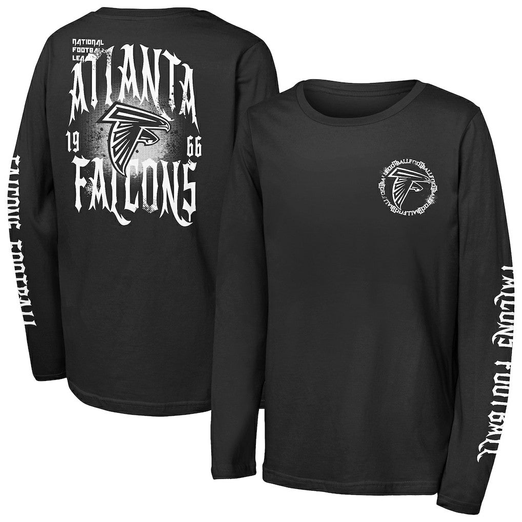 Atlanta Falcons Outerstuff Youth Rumble Long Sleeve T-Shirt Black - NFL