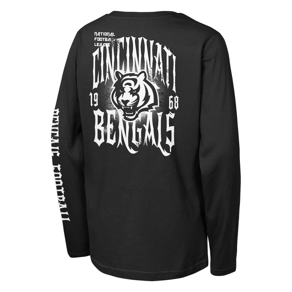 Cincinnati Bengals Outerstuff Youth Rumble Long Sleeve T-Shirt Black - NFL