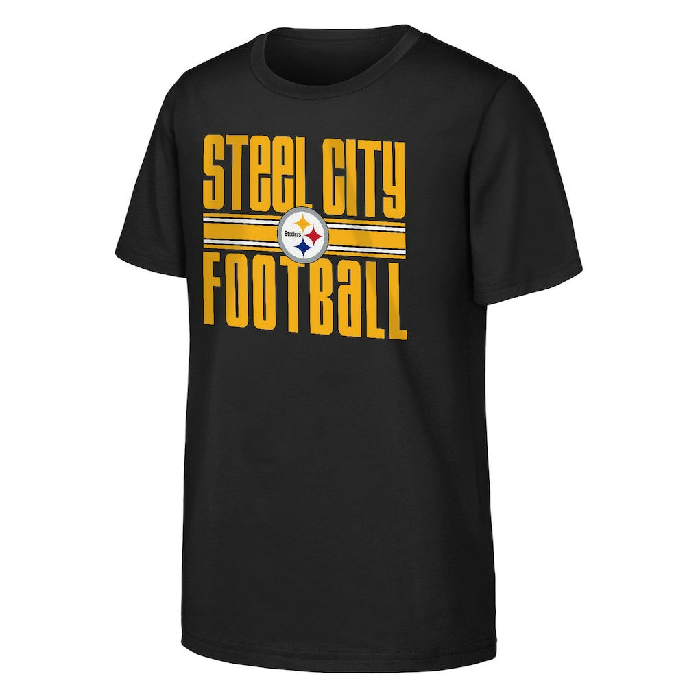 Pittsburgh Steelers Outerstuff Youth Team Spirit T-Shirt Black - NFL