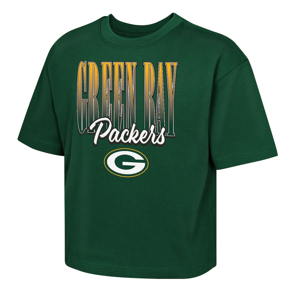 Green Bay Packers Outerstuff Girls Youth Big City Boxy T-Shirt Green - NFL