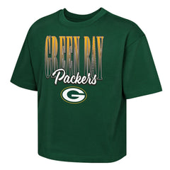 Green Bay Packers Outerstuff Girls Youth Big City Boxy T-Shirt Green - NFL