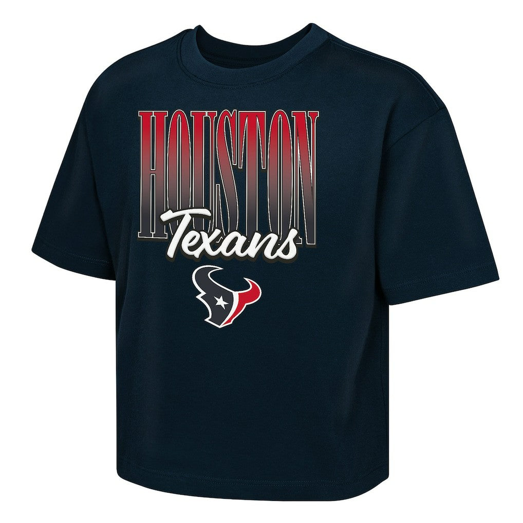 Houston Texans Outerstuff Girls Youth Big City Boxy T-Shirt Navy - NFL