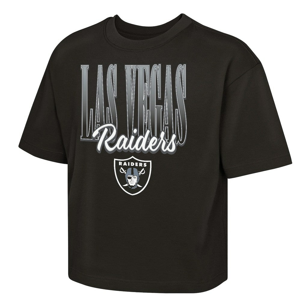 Las Vegas Raiders Outerstuff Girls Youth Big City Boxy T-Shirt Black - NFL