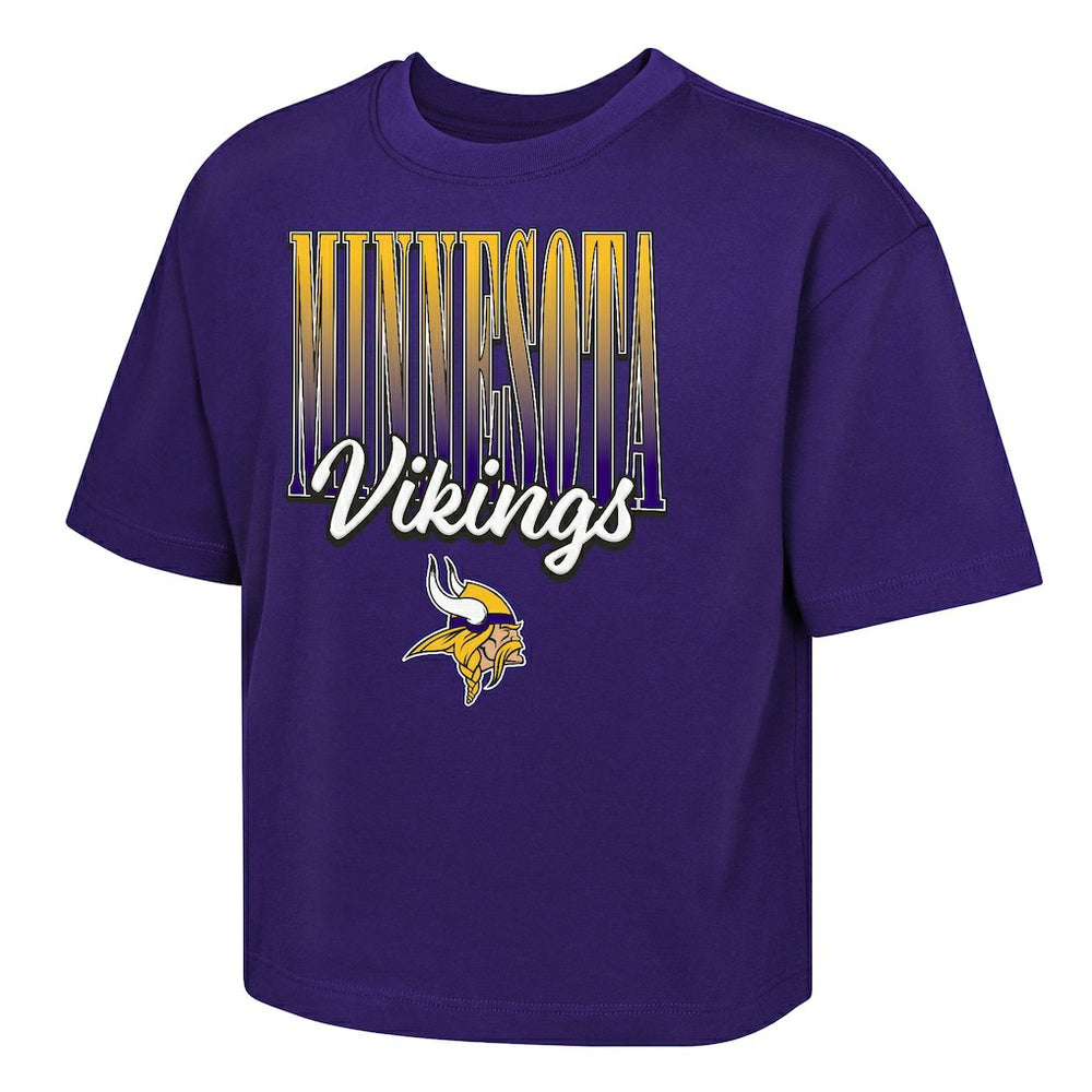 Minnesota Vikings Outerstuff Girls Youth Big City Boxy T-Shirt Purple - NFL