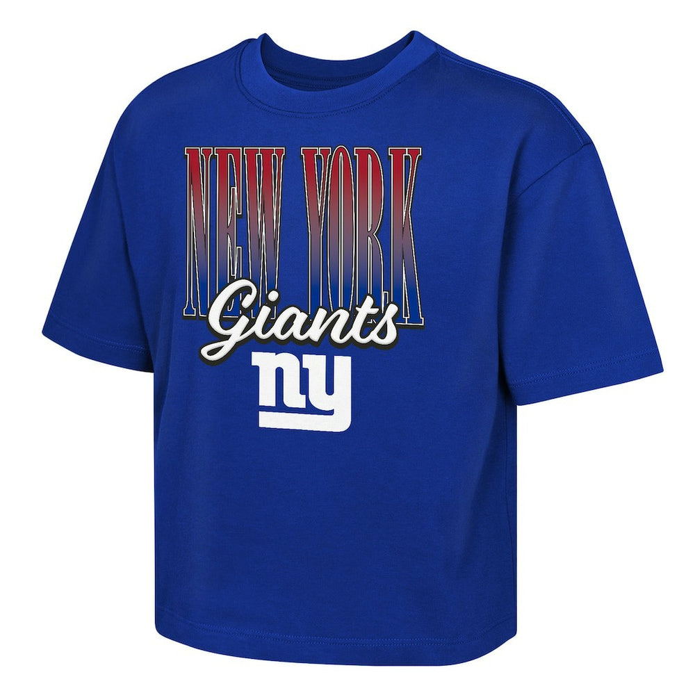 New York Giants Outerstuff Girls Youth Big City Boxy T-Shirt Royal - NFL