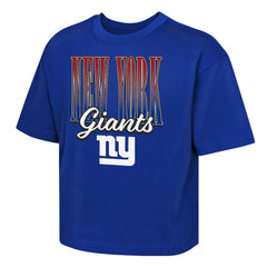 New York Giants Outerstuff Girls Youth Big City Boxy T-Shirt Royal - NFL