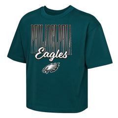 Philadelphia Eagles Outerstuff Girls Youth Big City Boxy T-Shirt Midnight Green - NFL