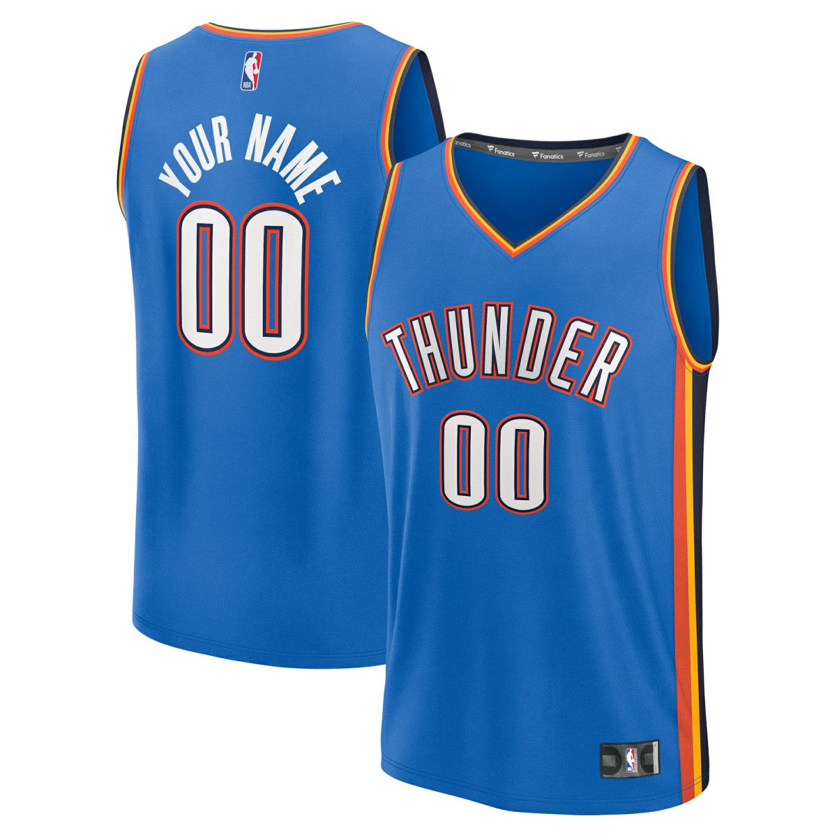 Fanatics - Oklahoma City Thunder Youth Fast Break Custom Replica Jersey - Blue - Icon Edition
