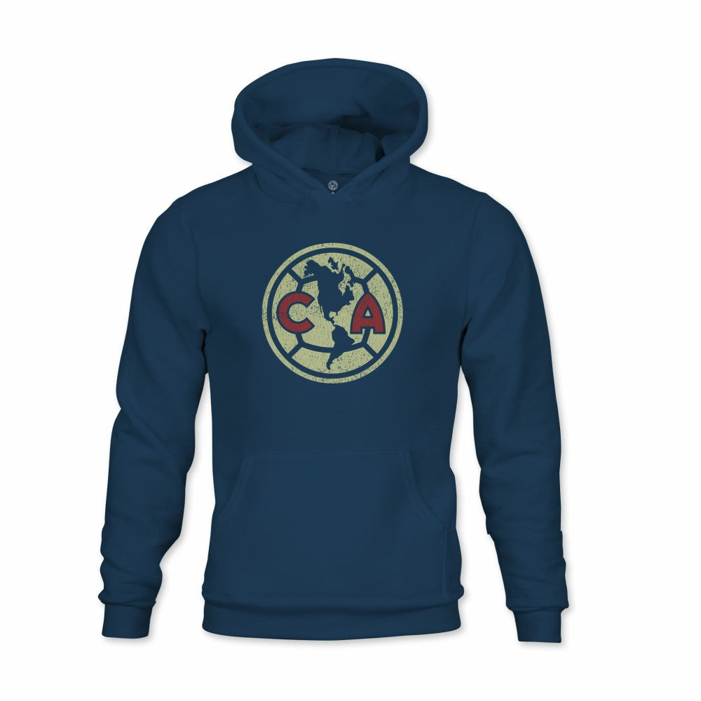 Club America 1863FC Youth Color Badge Fleece Pullover Hoodie - Navy