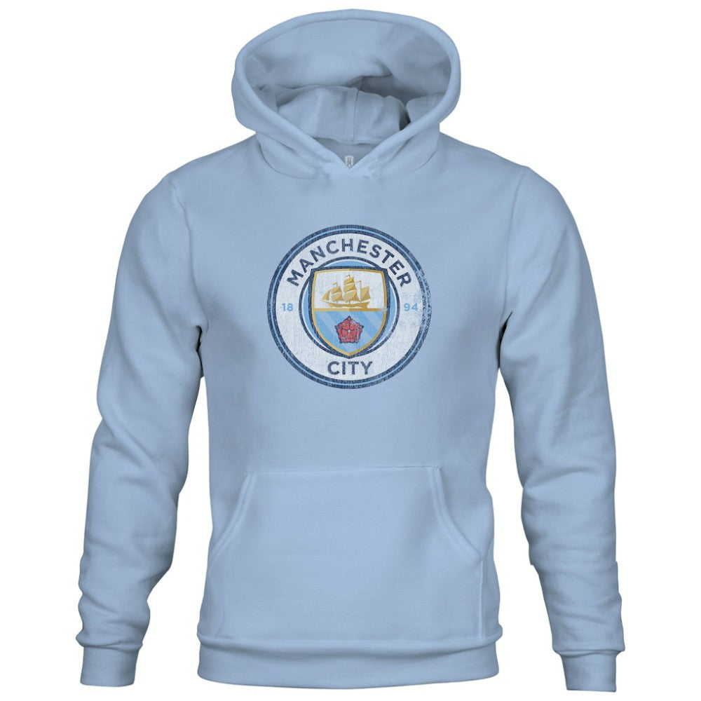 Manchester City 1863FC Youth Color Badge Fleece Pullover Hoodie - Sky Blue
