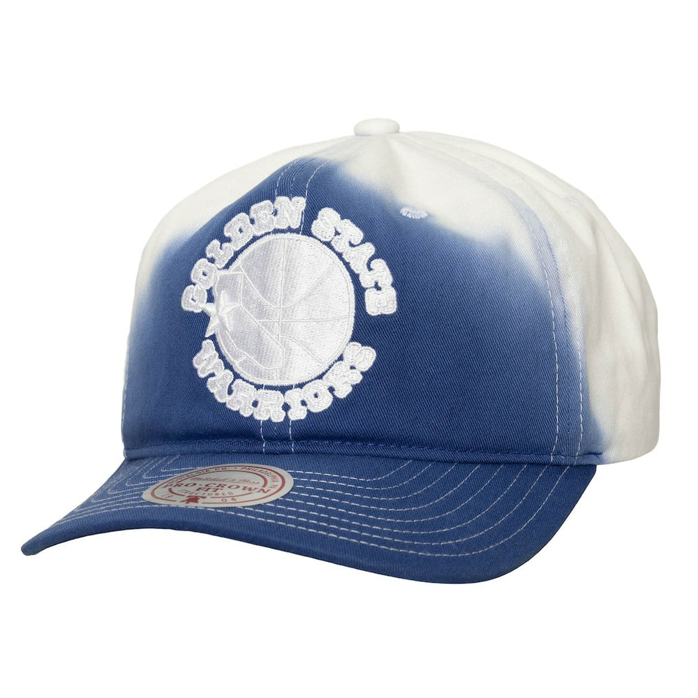 Mitchell & Ness - Golden State Warriors Dip Dye Pro Crown Adjustable Hat - Blue/White