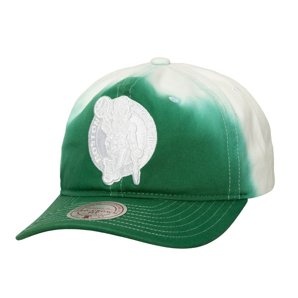 Mitchell & Ness - Boston Celtics Dip Dye Pro Crown Adjustable Hat - Kelly Green/White