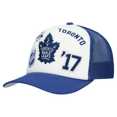 Toronto Maple Leafs - Mitchell & Ness Gridlock Trucker Adjustable Hat White/Blue
